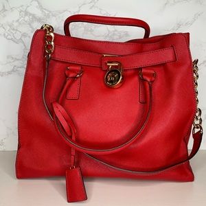 Michael kors hamilton leather satchel